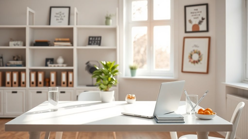 organized well lit workspace